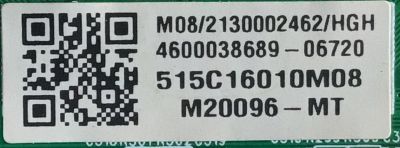 KIT DE TARJETAS PARA TV ONN·ROKU TV 4K  SMART TV (60) / MAIN MS16010-ZC01-01 / 2E01413C0 / 515C16010M08 / 4600038 / T-CON RUNTK0334FVYN / 1P-0171X00-40SB / FUENTE TV5507-ZC02-02 / 303C550706B / E021M499-A2 / PANEL JE601R3HB3F / MODELO 100024699 - Imagen 3